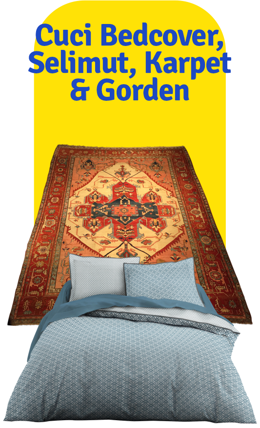 Cuci Bedcover Selimut Karpet dan Gorden