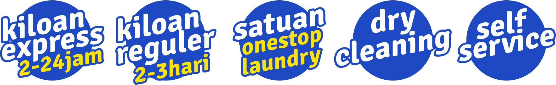 Layanan kiloan express regular satuan dry cleaning dan self service